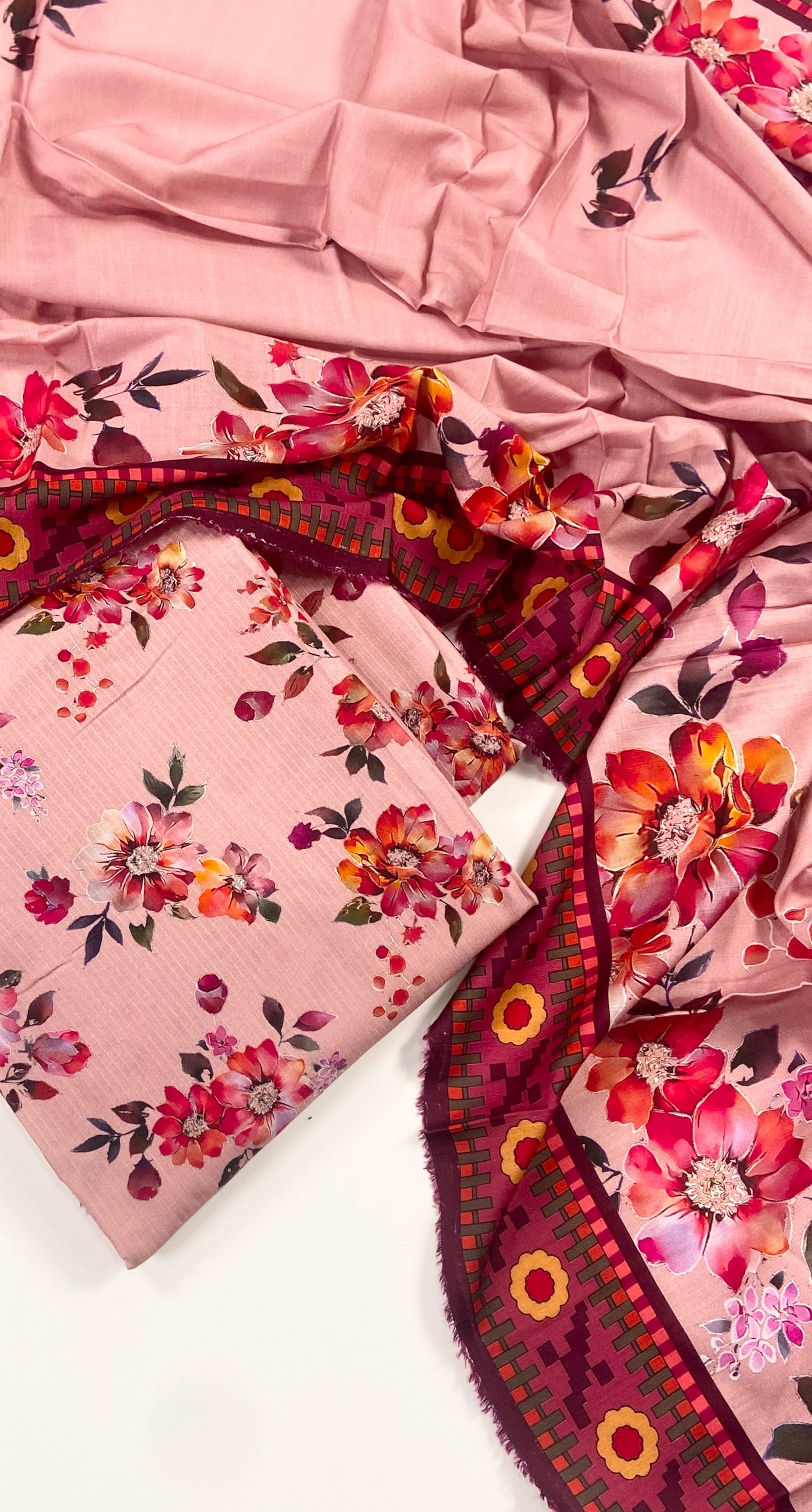 Anaya Noor Printed Bana Dora Slub Linen 3PC