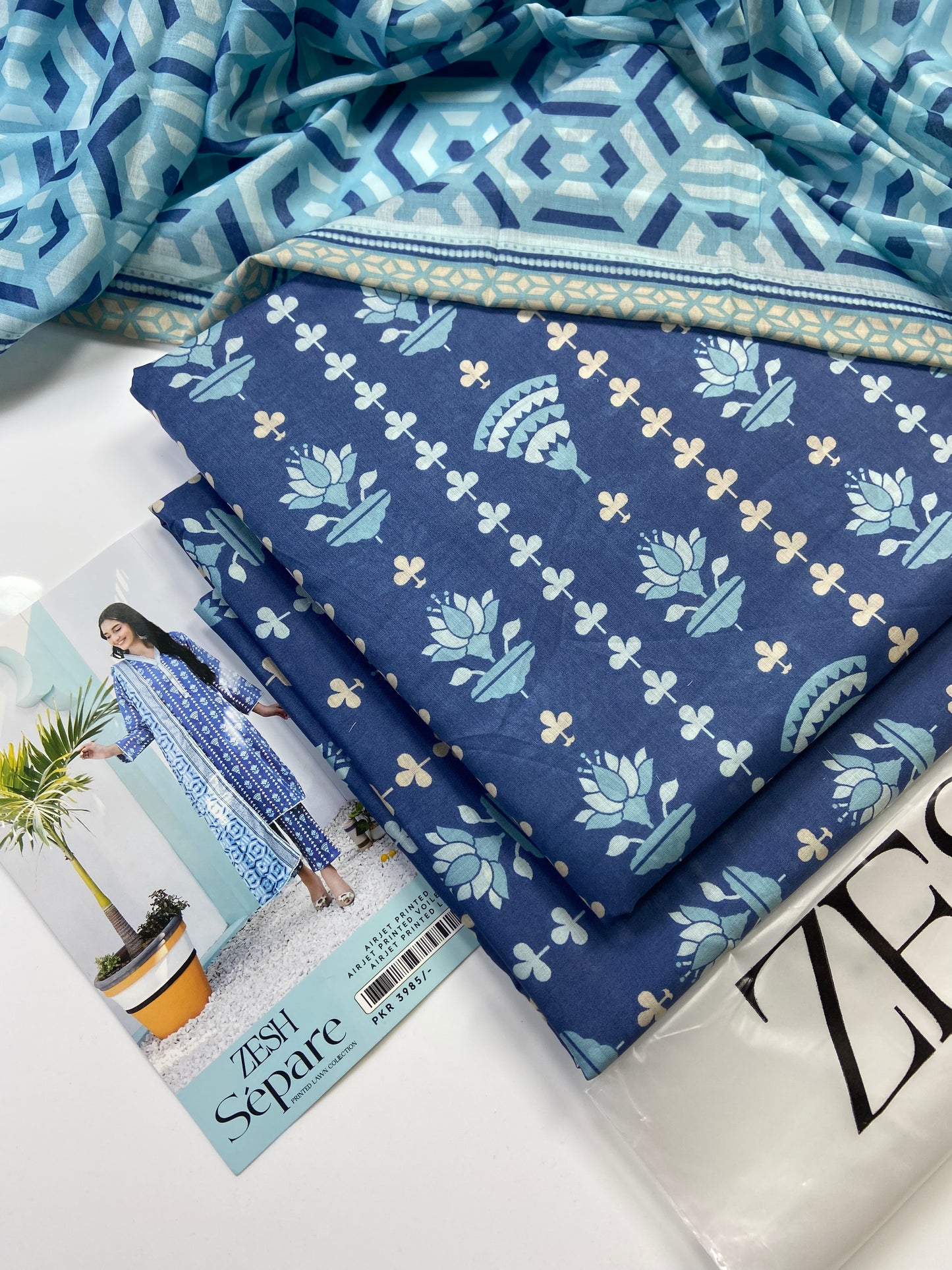 Zesh Airjet Printed Lawn 3-PC