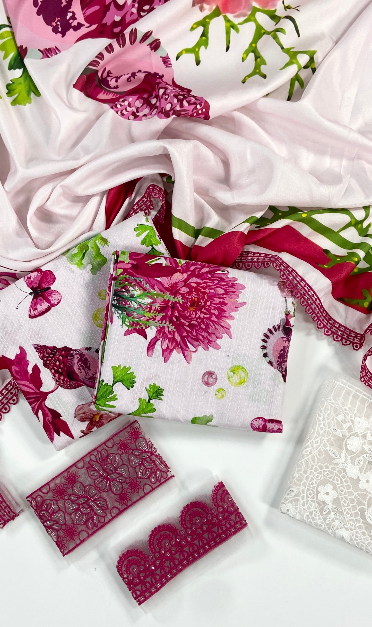 Maria B Printed Slub Khaddar With Emb Patches 3PC