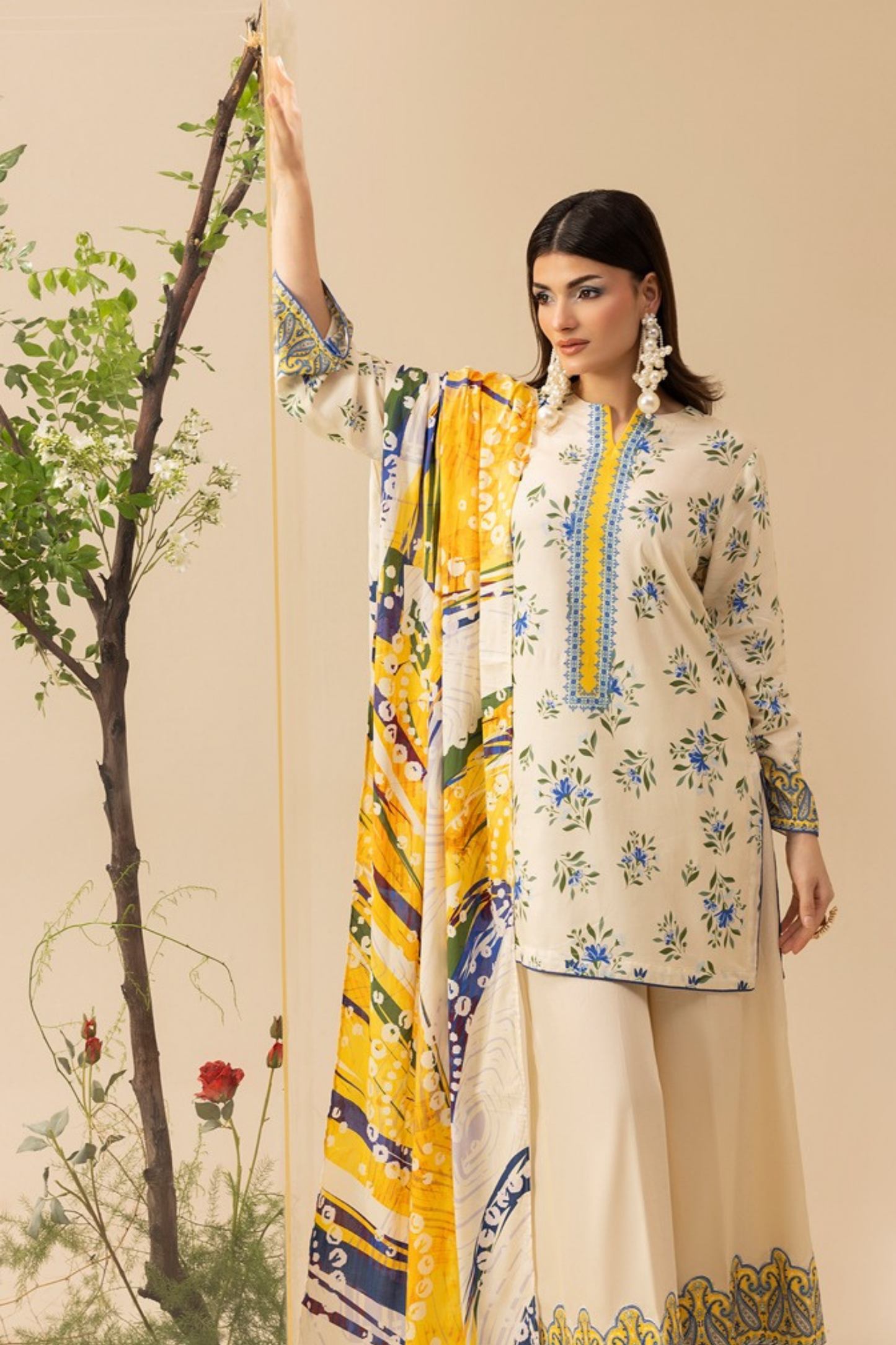 Paltar Printed Slub Linen 3PC