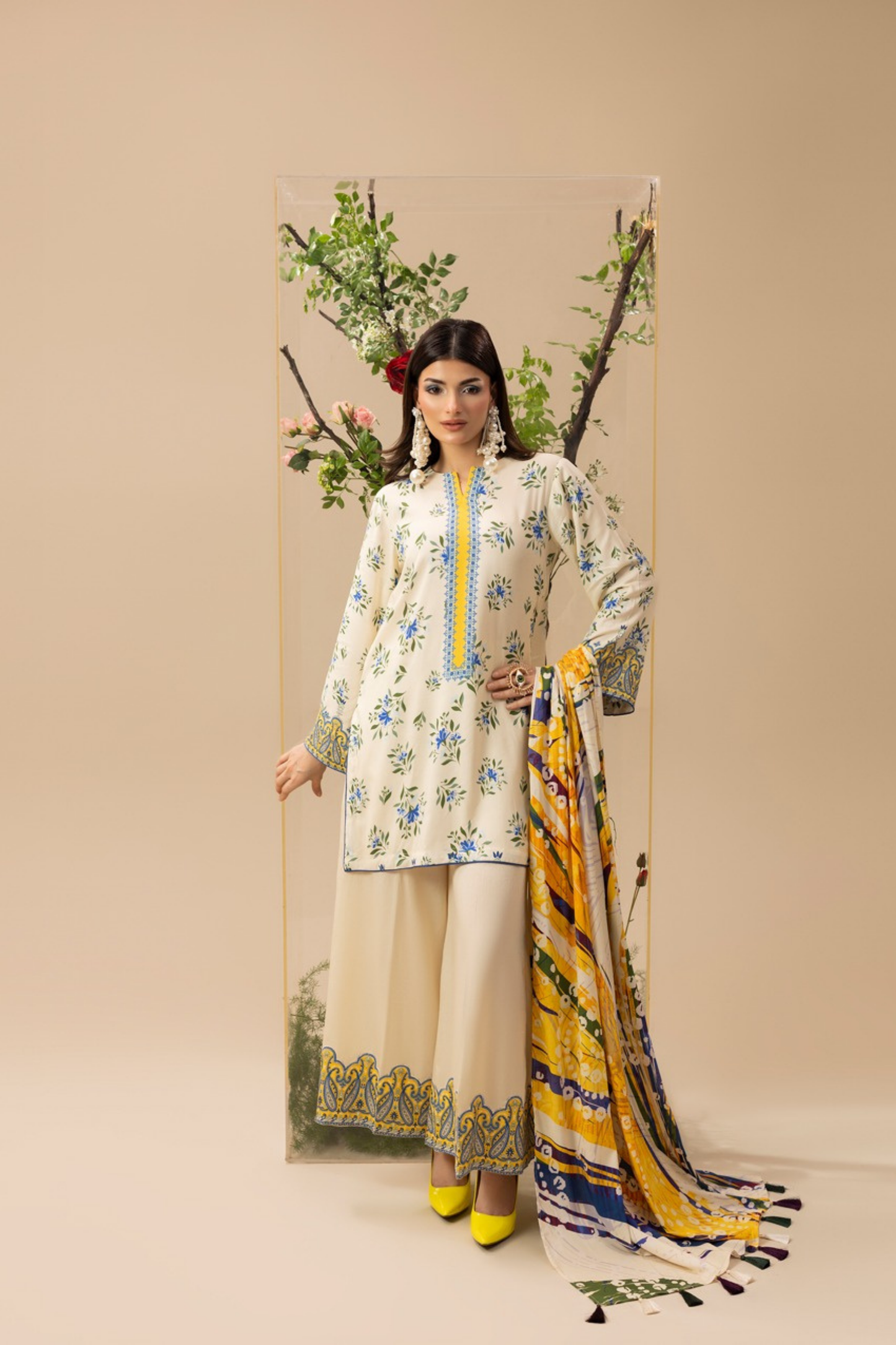 Paltar Printed Slub Linen 3PC