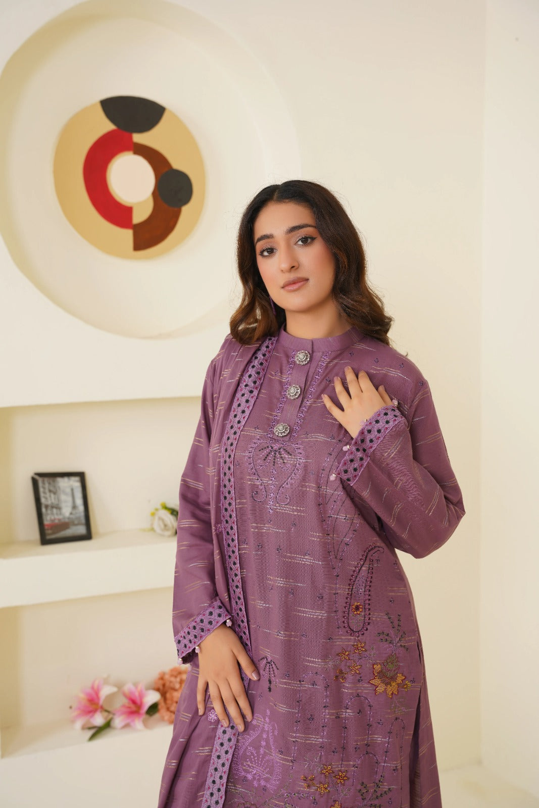 Meharbano By Anaya Noor Cambric Jacquard Emb 3PC