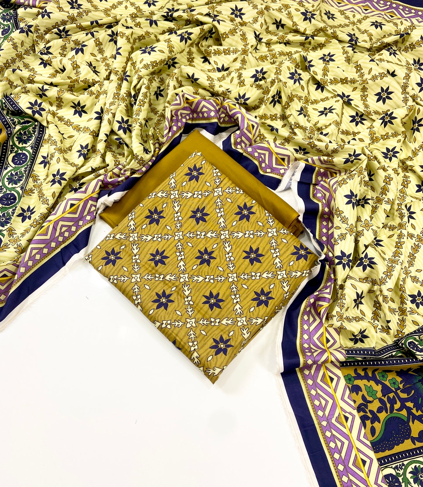 Sapphire Digital Printed Linen 3-PC