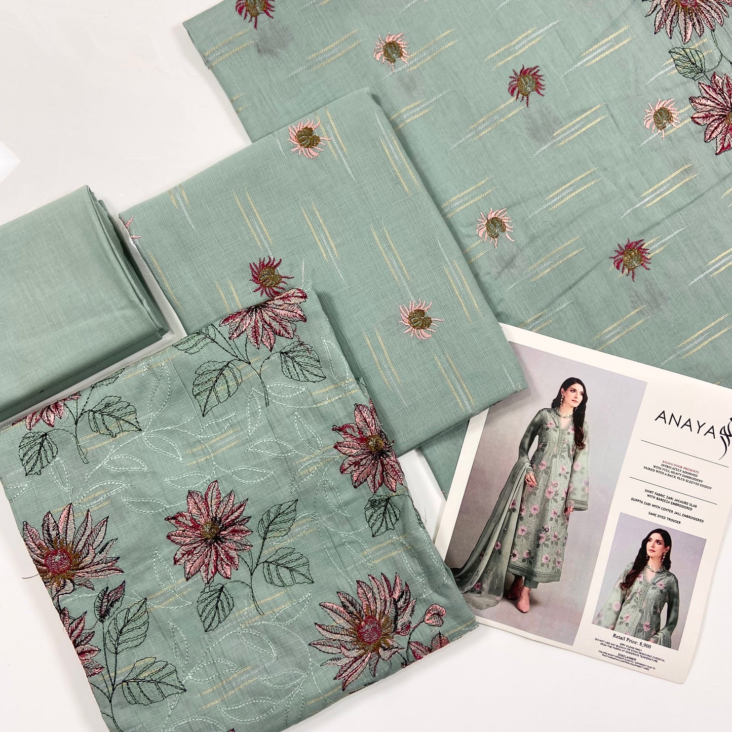 Anaya Noor Bareeze Work Embroidered 3PC