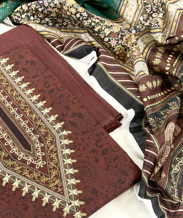 Mausummery Digital Printed Khaddar 3PC