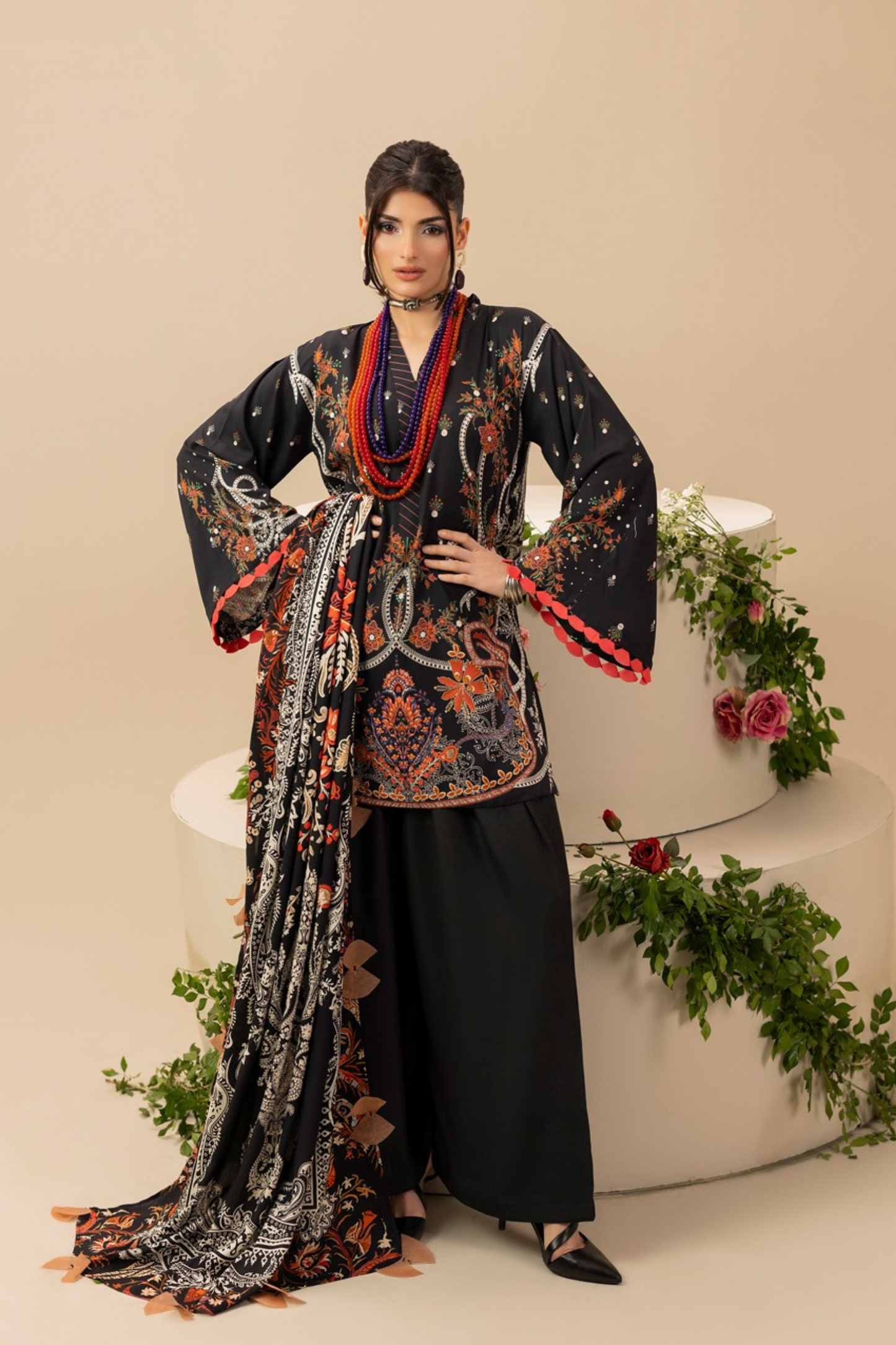 Paltar Printed Slub Linen 3PC