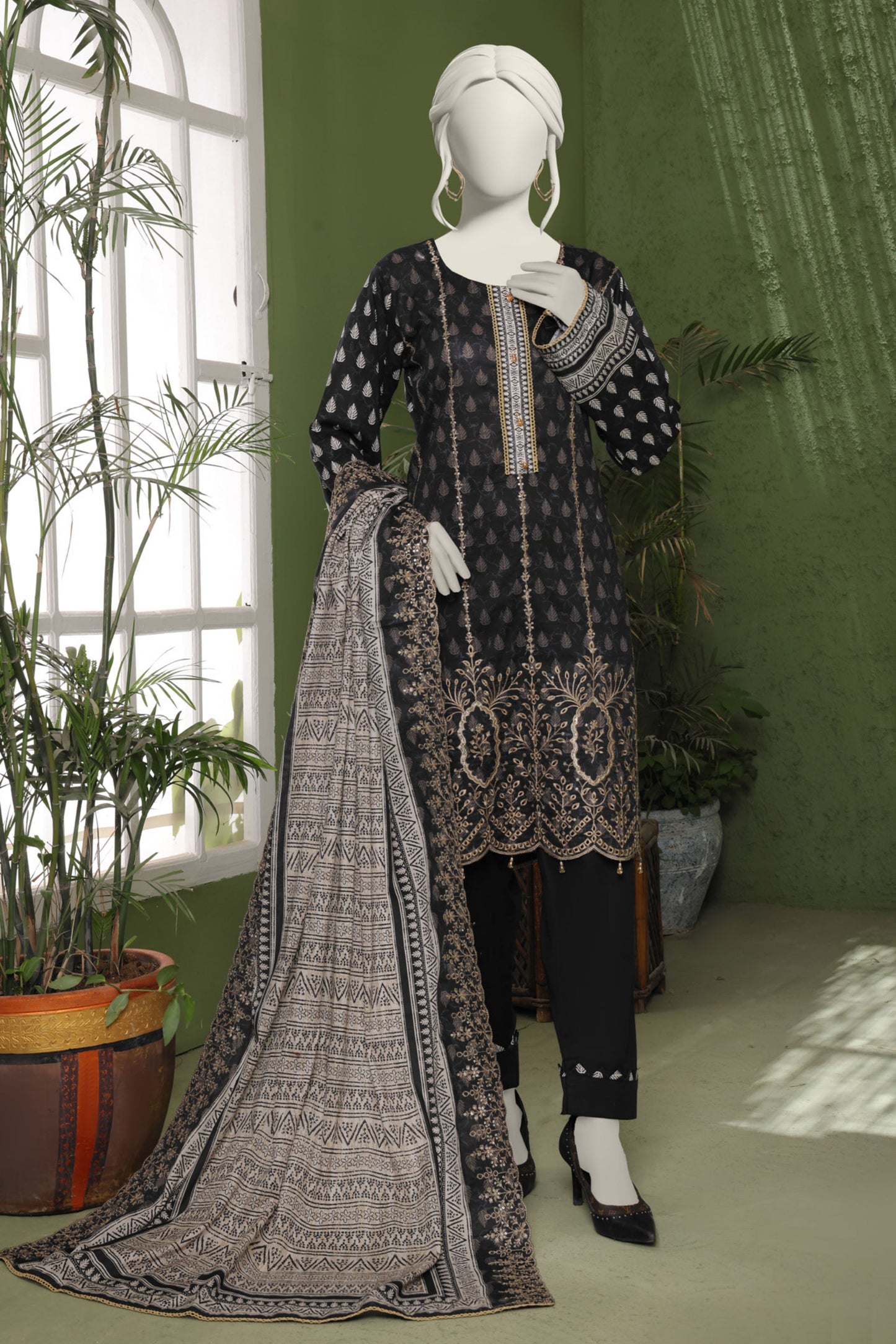 Almeerah Emb & Printed Lawn 3PC