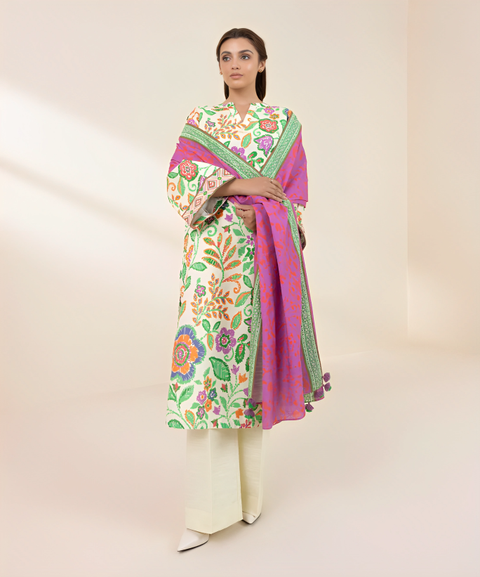 Sapphire Digital Printed Linen 3-PC