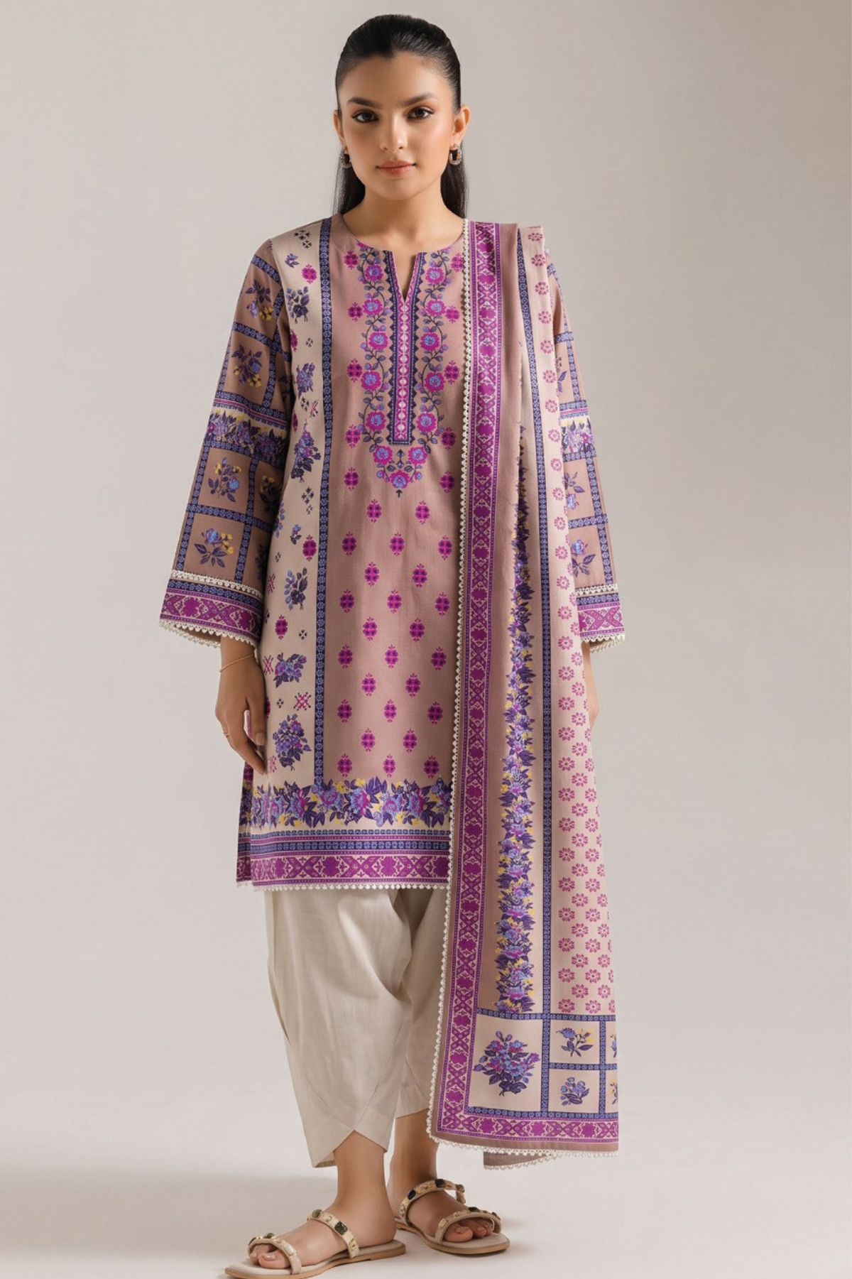 Ethnic Premium Printed Linen 3PC