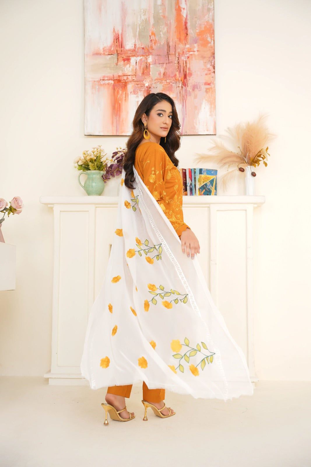 Charizma Cambric Embroidered 3PC
