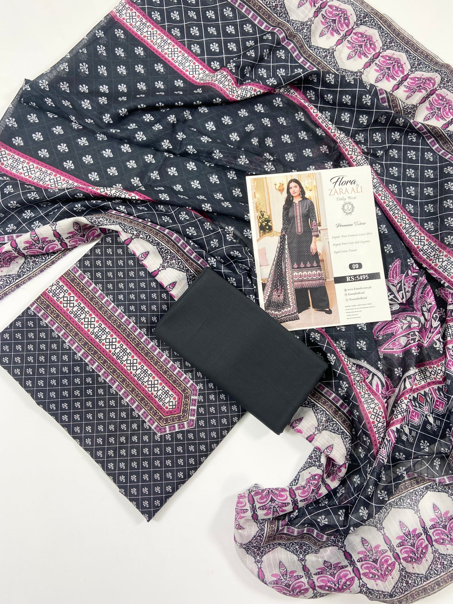 Flora By Zara Ali Printed Lawn 3PC