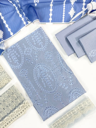 Adan's Libas Luxury Embroidered Lawn 3PC