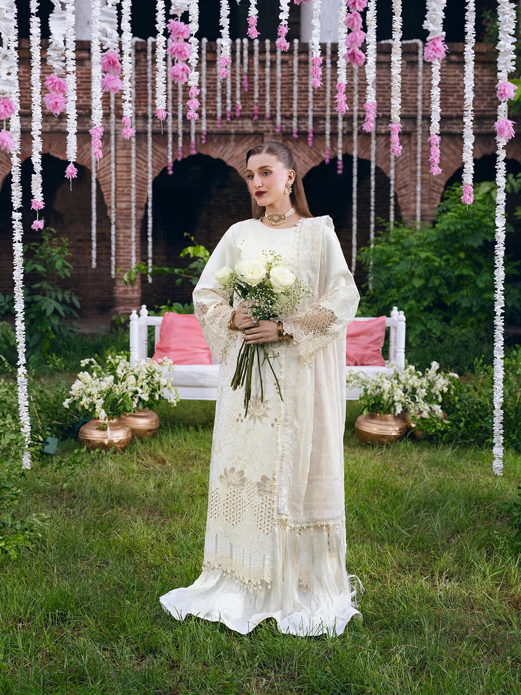 Amelia By Mahnur Luxury Embroidered Corduroy With Palachi Shawl 3PC
