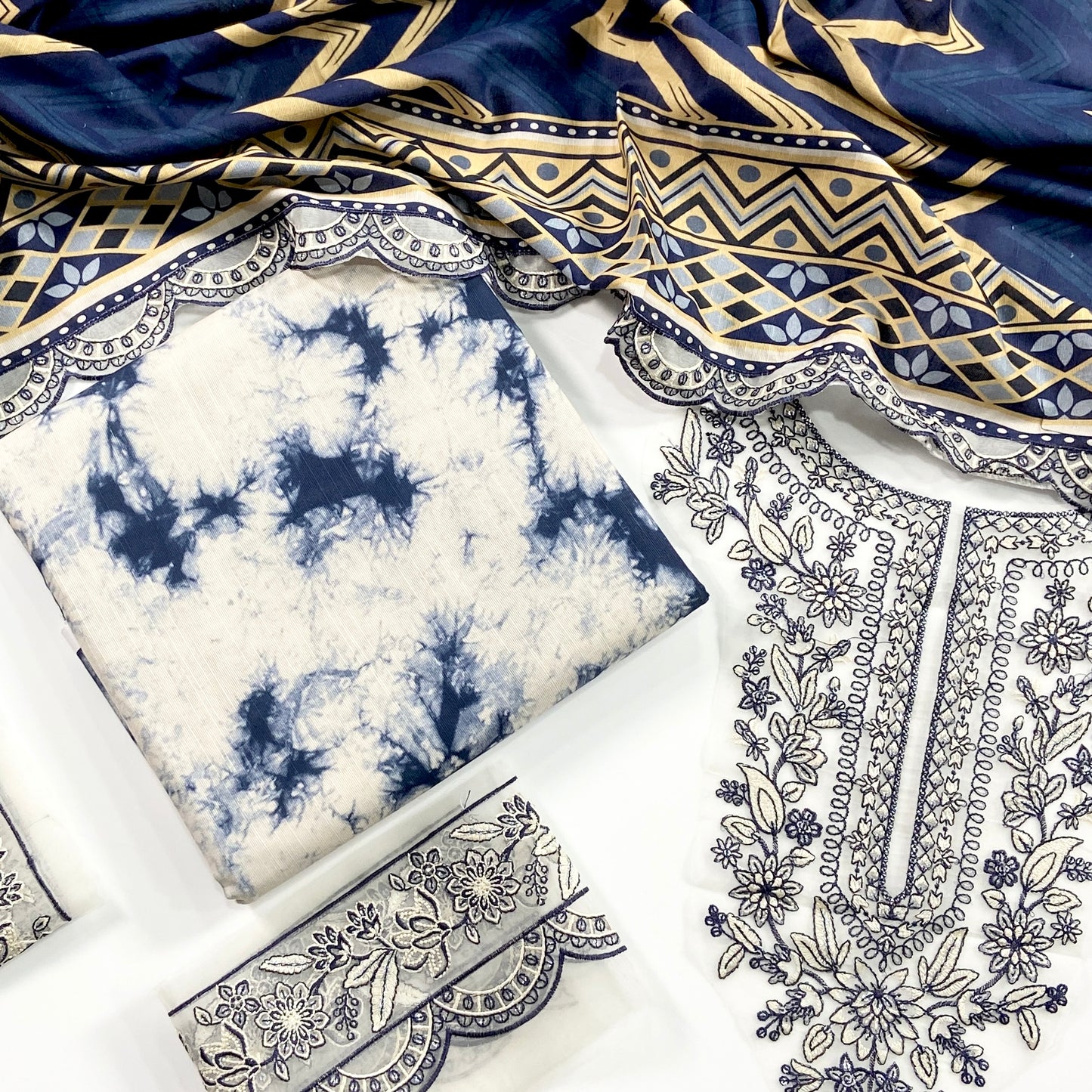 Sapphire Embroidered Khaddar With Patches-3PC
