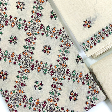 Bareeze White Embroidered Khaddar 3PC