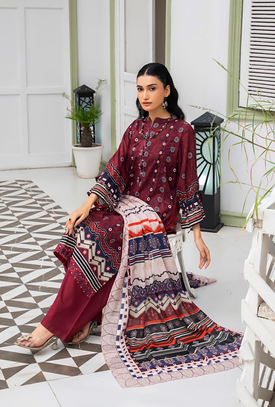 Safanoor Digital Printed Lawn 3-PC