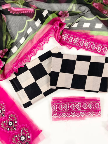 Maria B Embroiderd & Digital Printed Lawn 3PC