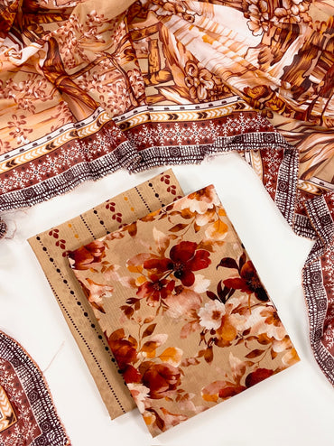 Reemse Digital Printed Banadora Lawn 3PC