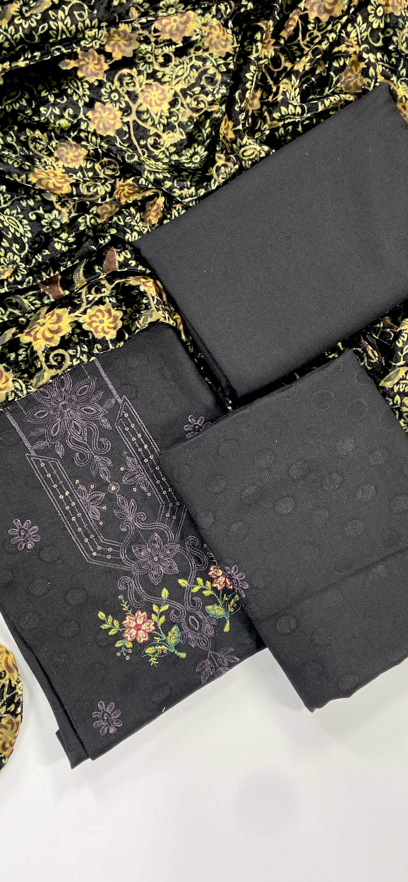 Maria B Emb Dhanak with Plachi Shawl 3PC