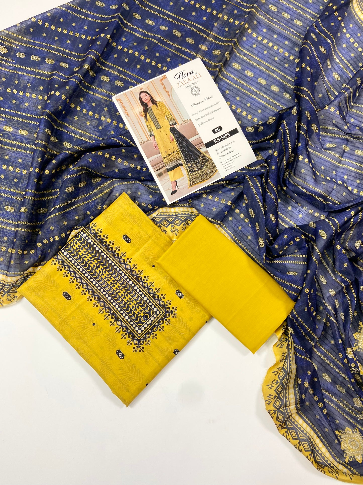 Flora By Zara Ali Printed Lawn 3PC