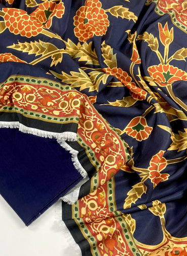 Maria B Slub Khaddar Dyed Matching Suit With Wool Shawl-3PC