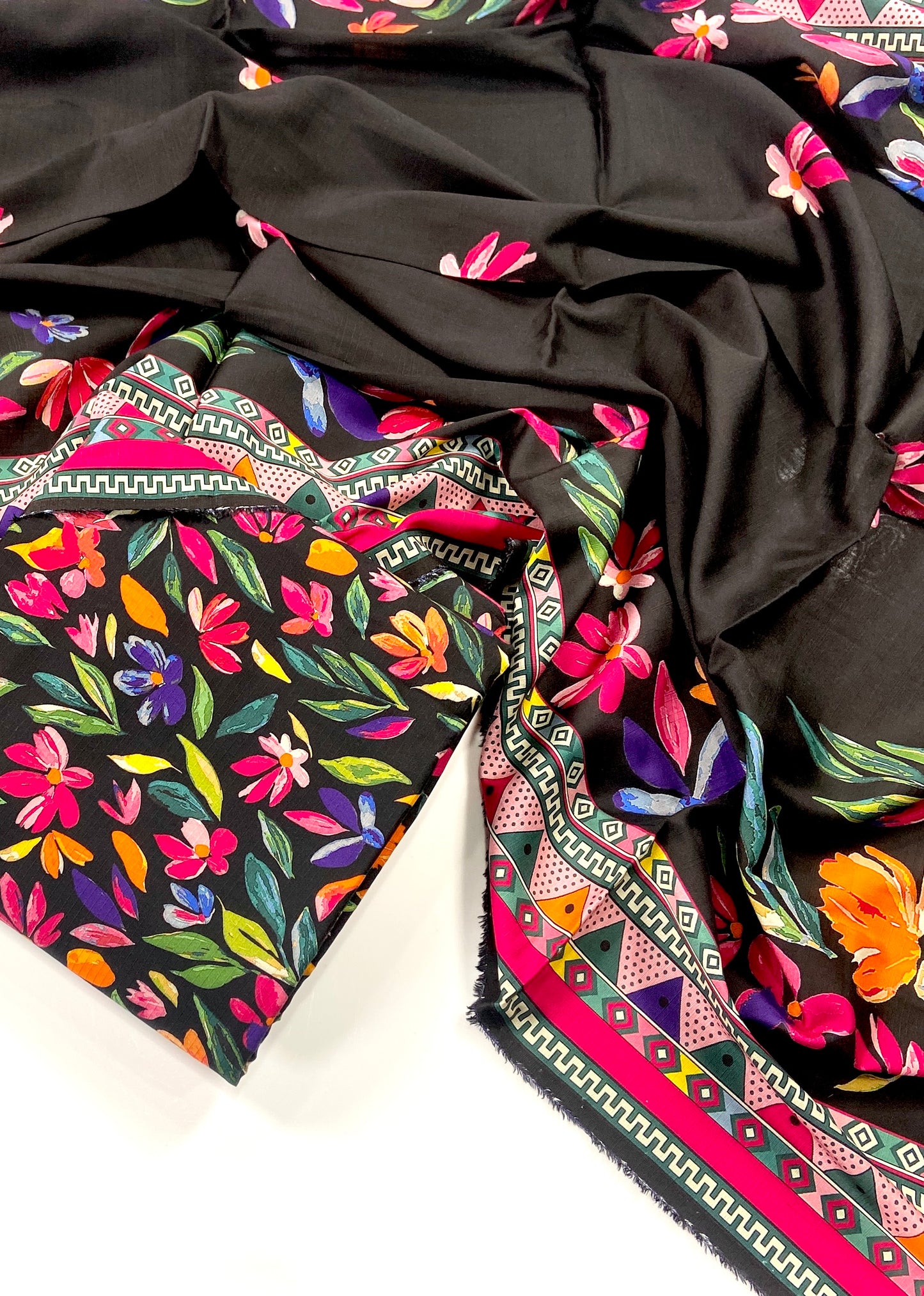 Anaya Noor Printed Bana Dora Slub Linen 3PC
