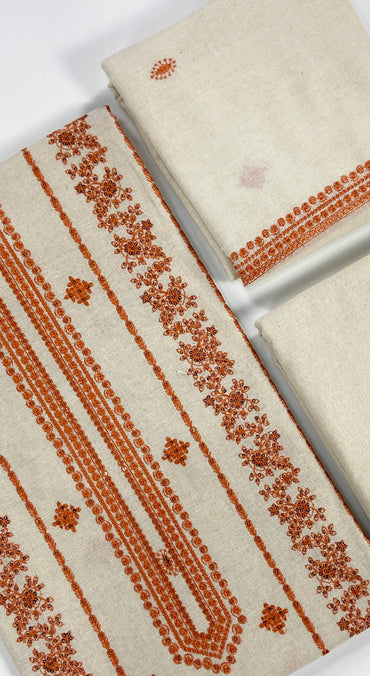 Bareeze White Embroidered Khaddar 3PC