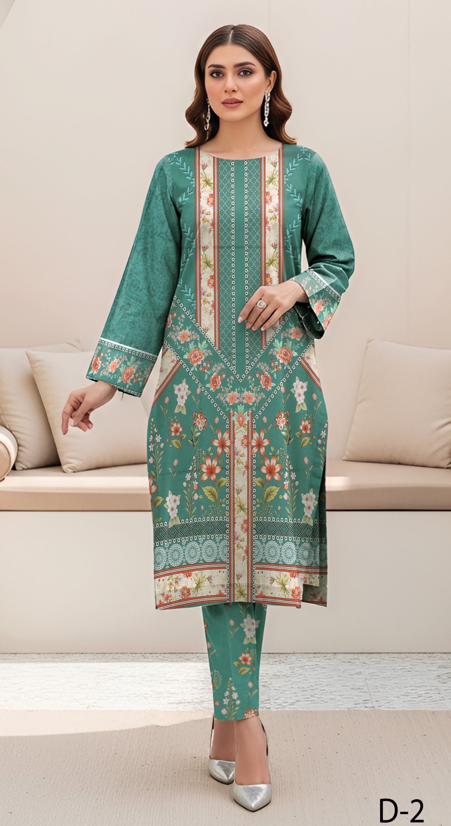 Anaya Noor Digital Printed Lawn Co-ard Set 2PC