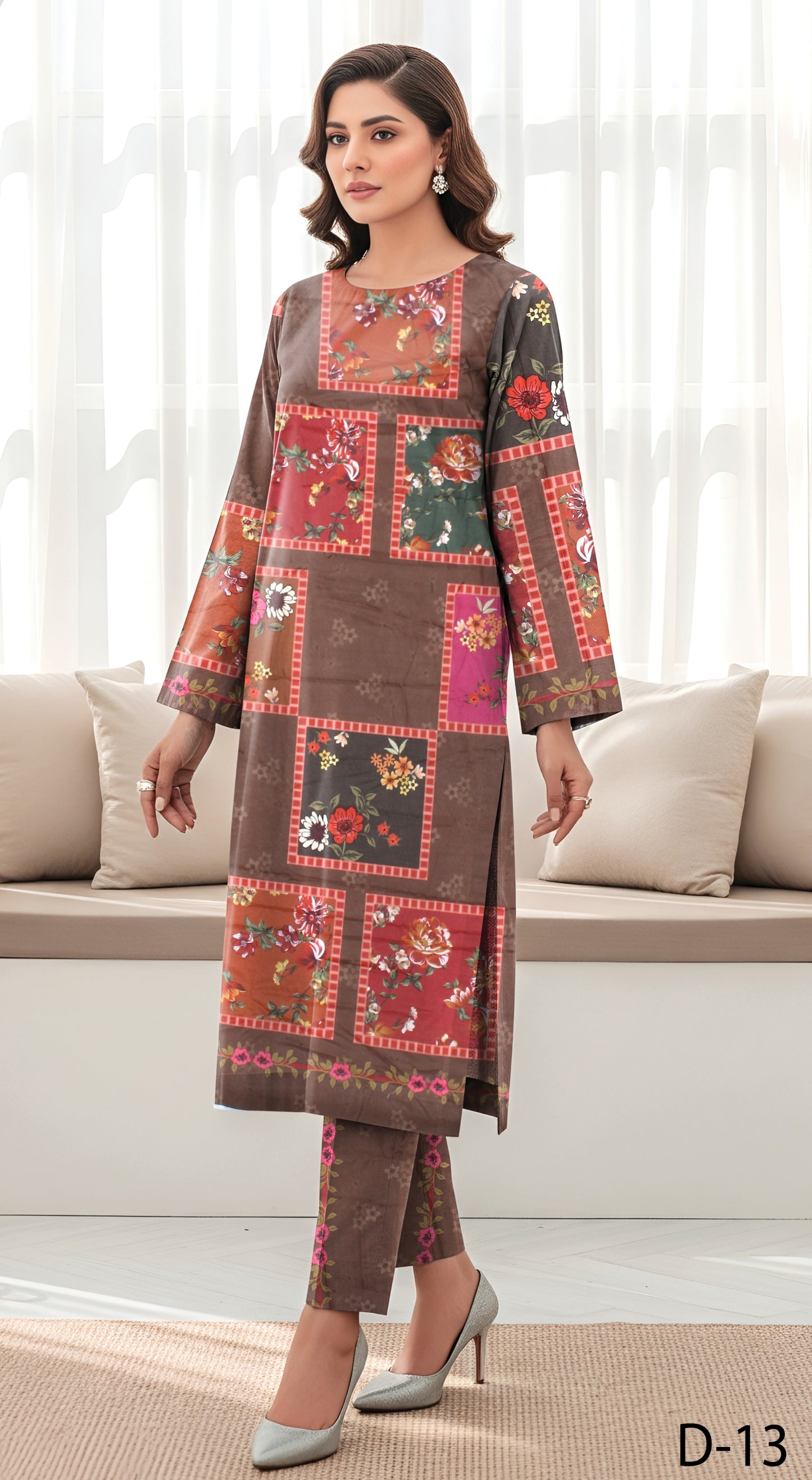 Anaya Noor Digital Printed Lawn Co-ard Set 2PC