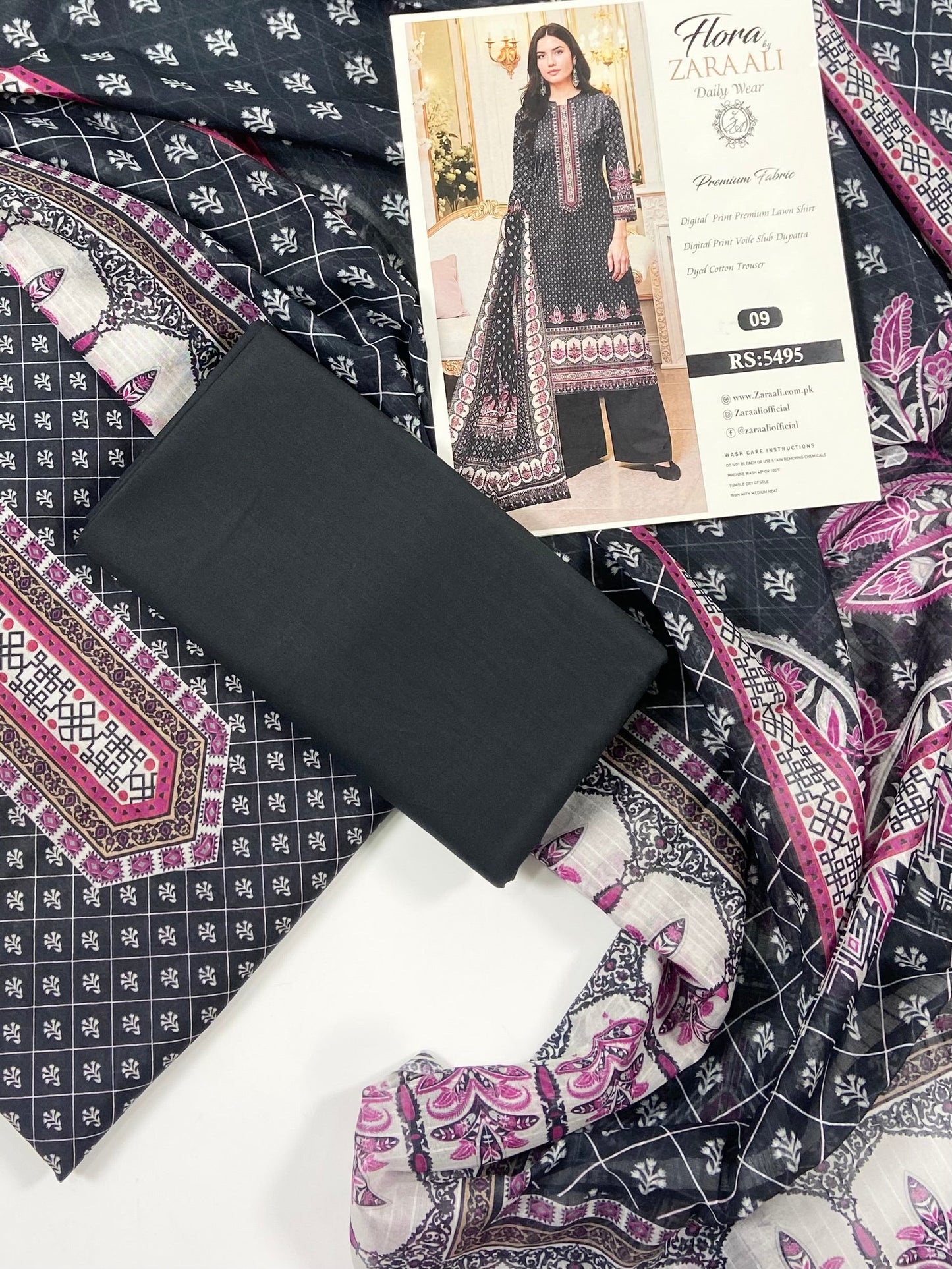 Flora By Zara Ali Printed Lawn 3PC