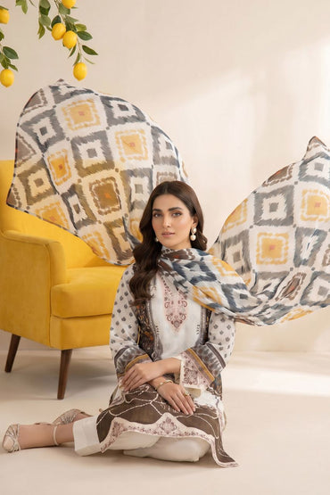 Maahru By Anaya Noor Digital Printed Lawn With Patches 3PC