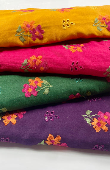 Pack of 4 – Bareeze Style Embroidered Karandi Fabric 2-PC