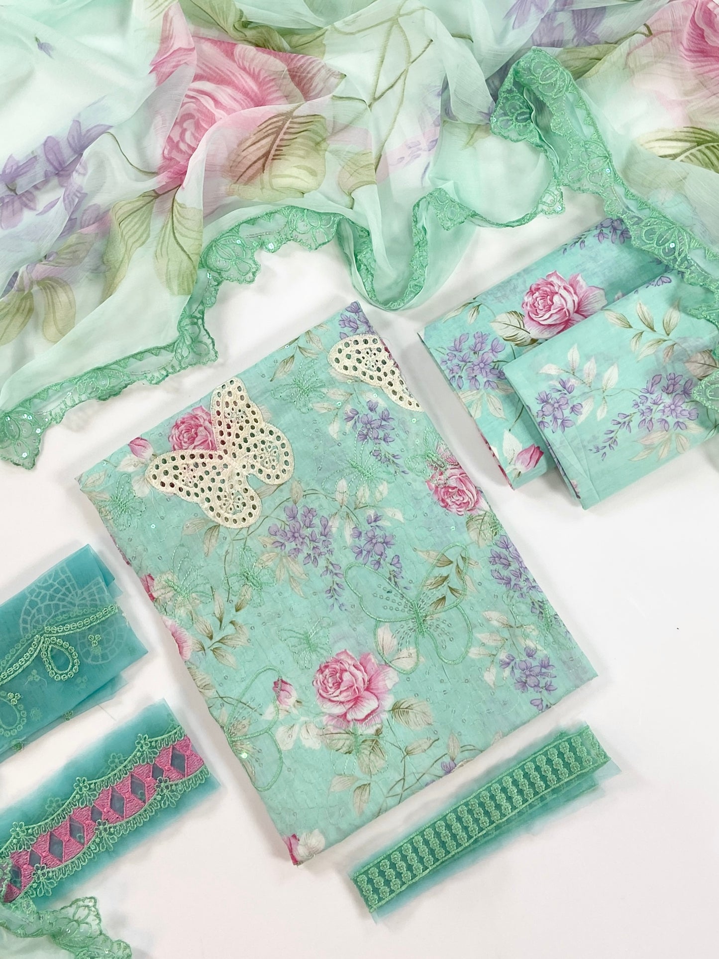 Maria B Embroiderd & Digital Printed Lawn 3PC
