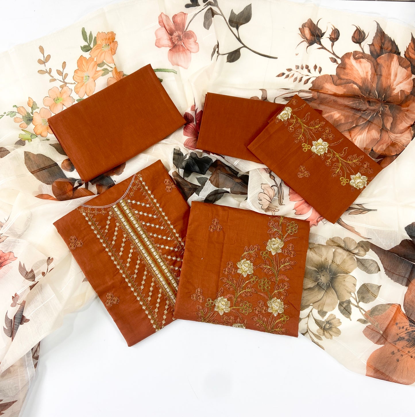 Mohagni Luxury Emb Cambric Cotton 3-PC