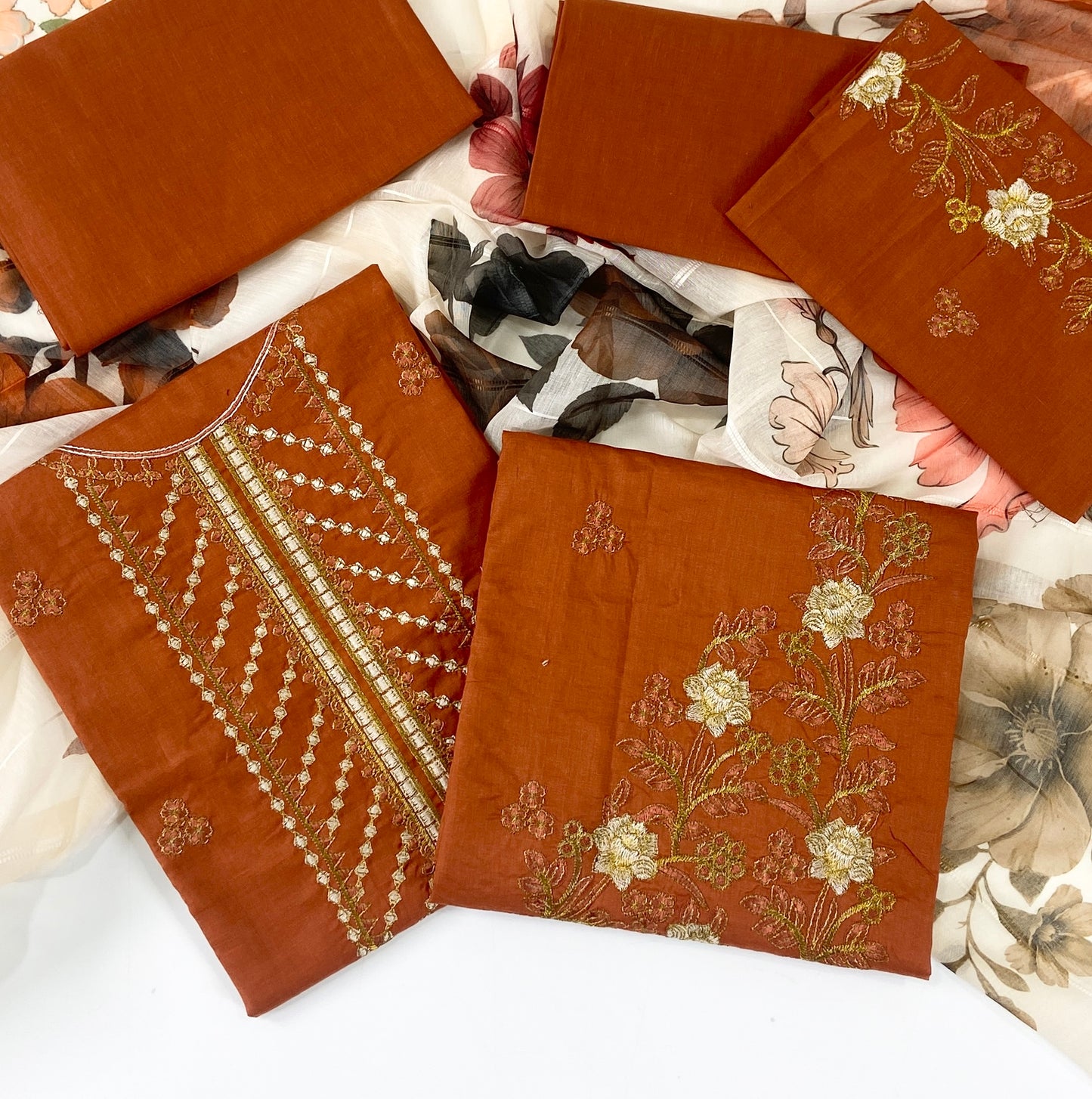 Mohagni Luxury Emb Cambric Cotton 3-PC