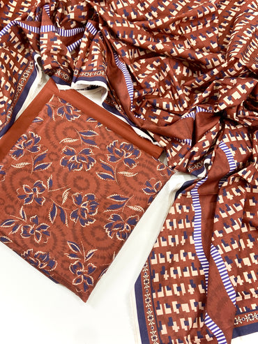 Sapphire Digital Printed Linen 3-PC