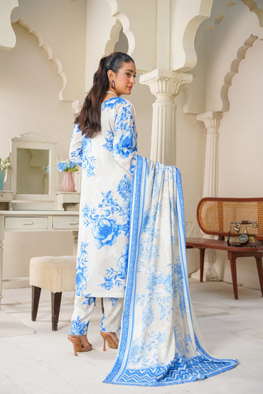 Baroque Printed Linen With Emb Patches 3PC