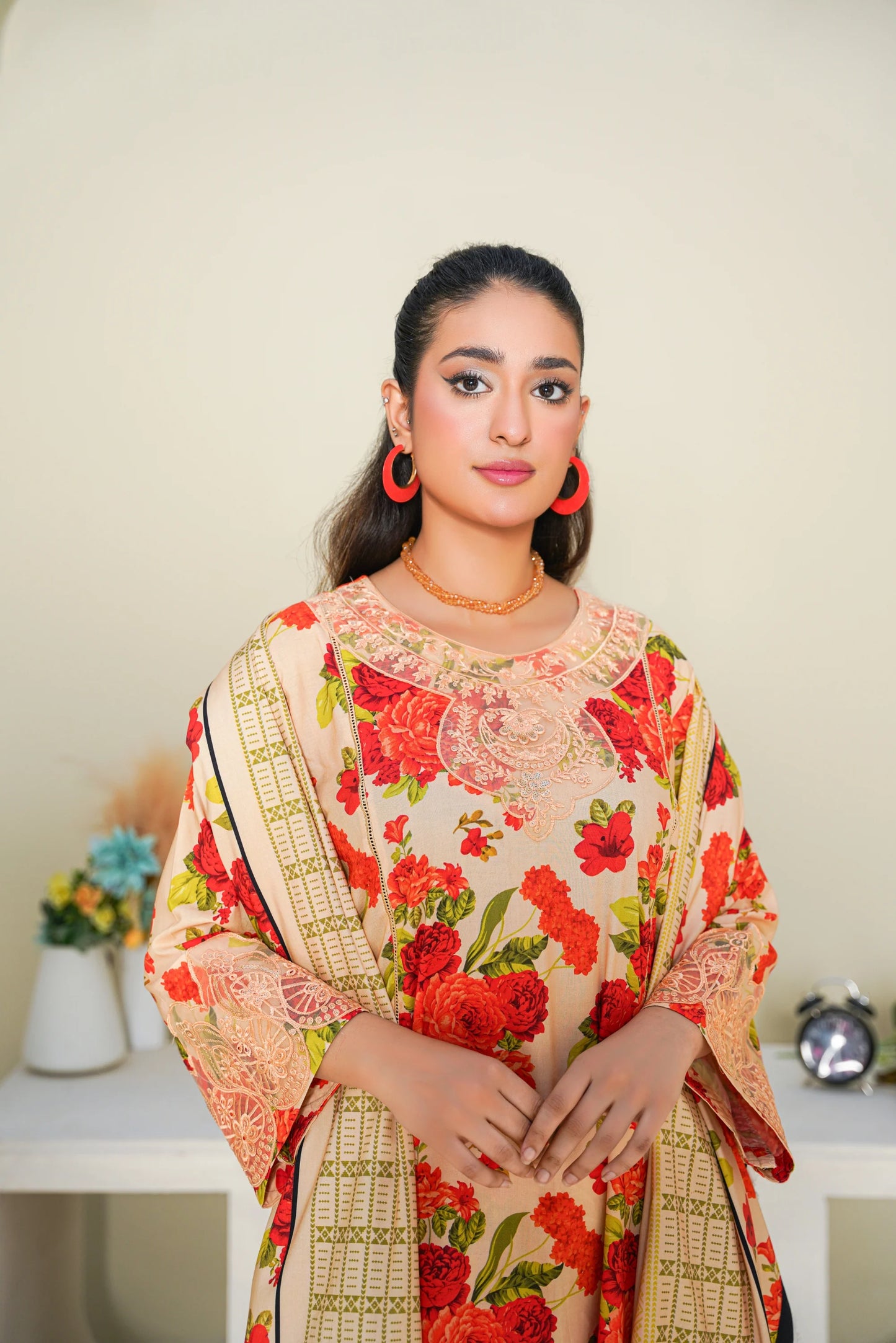 Baroque Printed Linen With Emb Patches 3PC