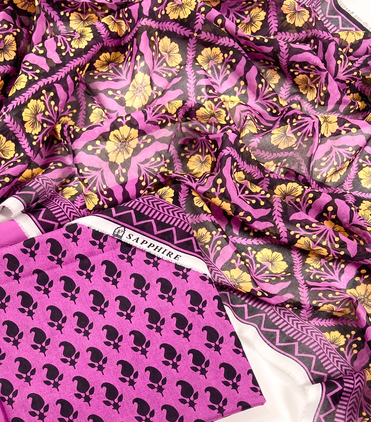 Sapphire Printed Lawn 3PC