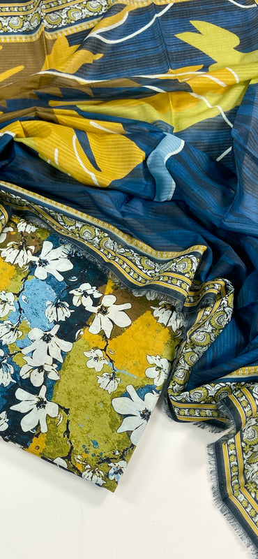 Almeerah Digital Printed Stripe Dora 3PC