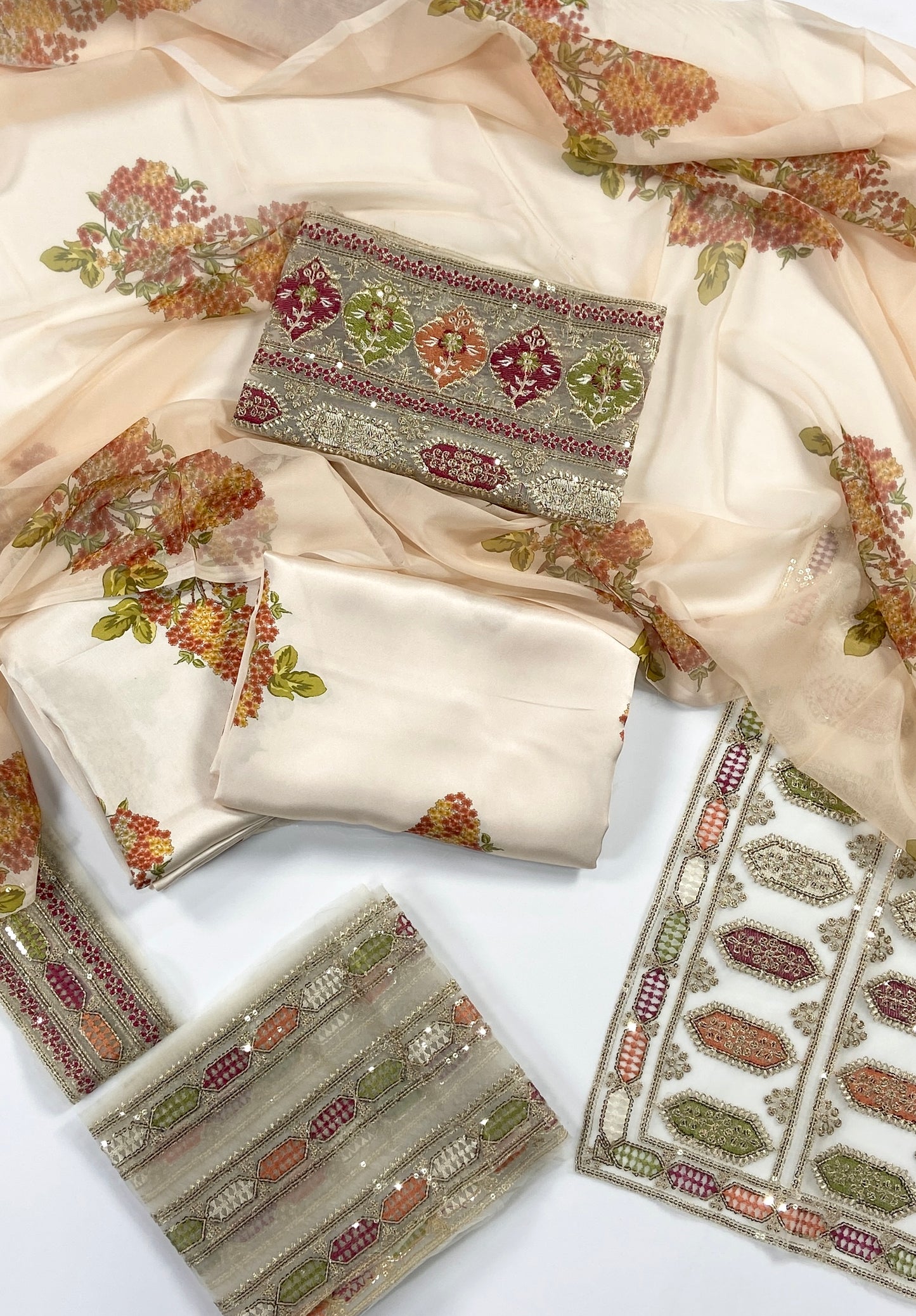 Sabyasachi Premium Silk – With Organza Patches