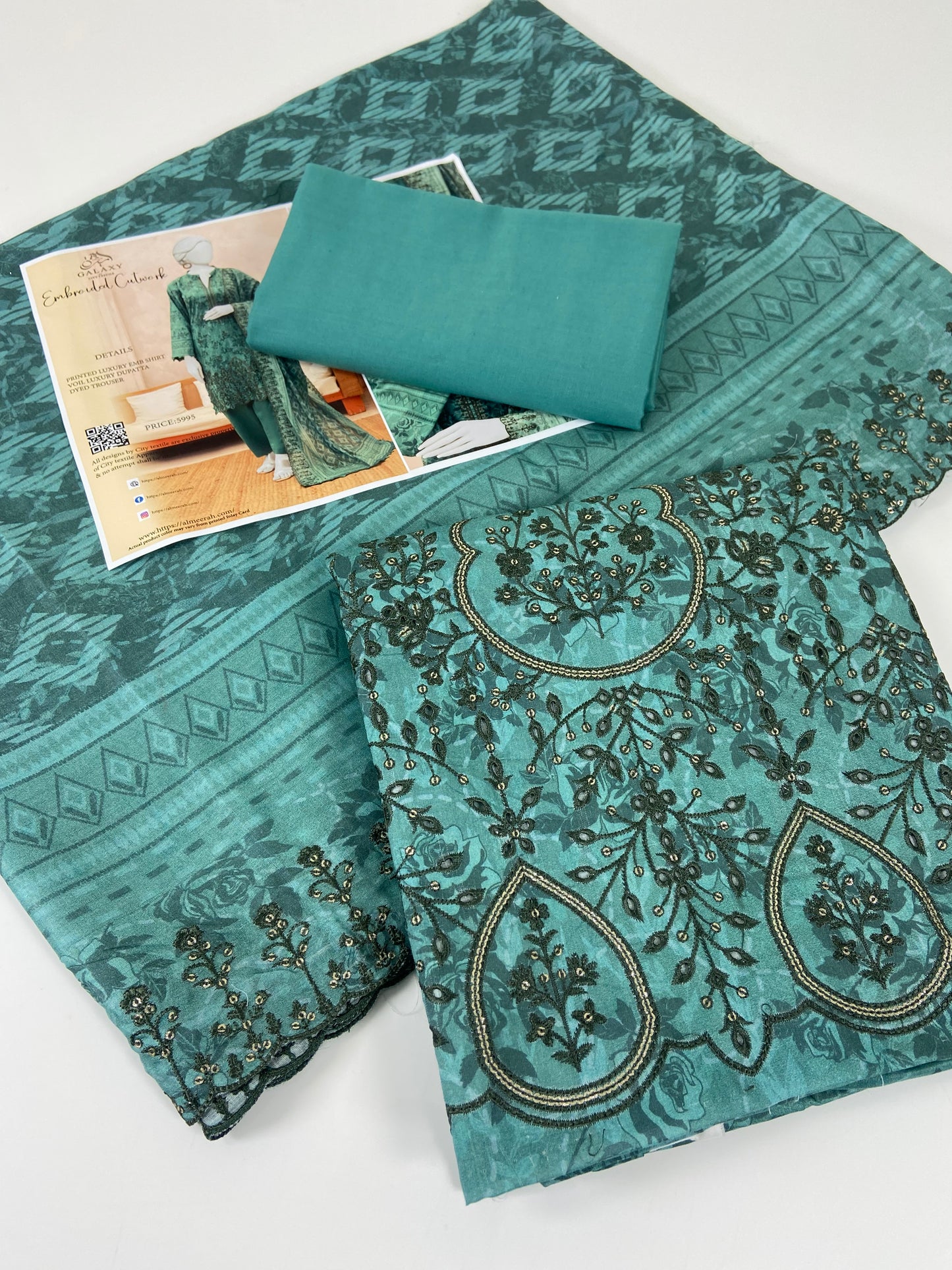 Almeerah Emb Lawn With Cutwork 3-PC