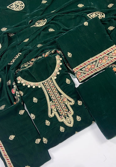 Maria B Luxury Velvet Embroidered Suit – 3PC