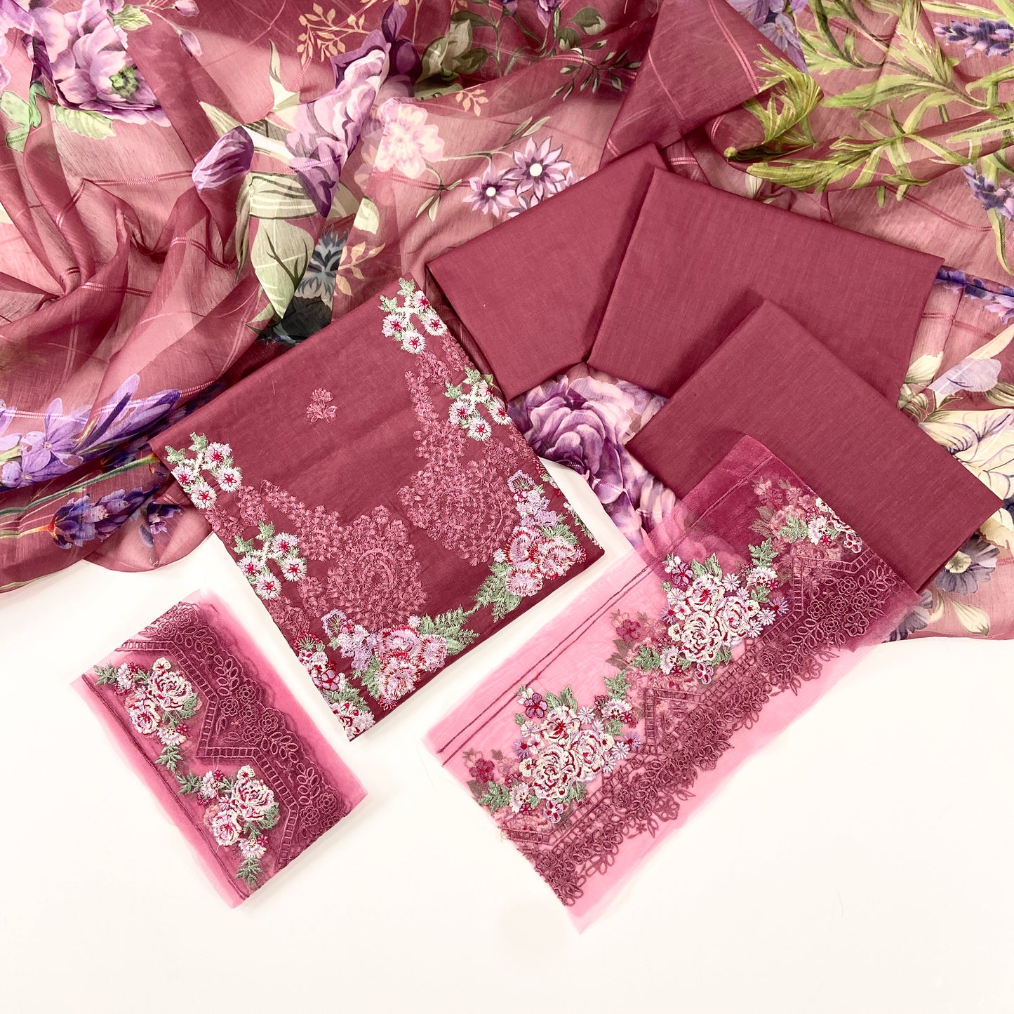 Bin Ilyas Cambric Embroidered 3PC