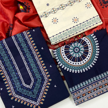 Ethnic Embroidered Dhanak-3PC