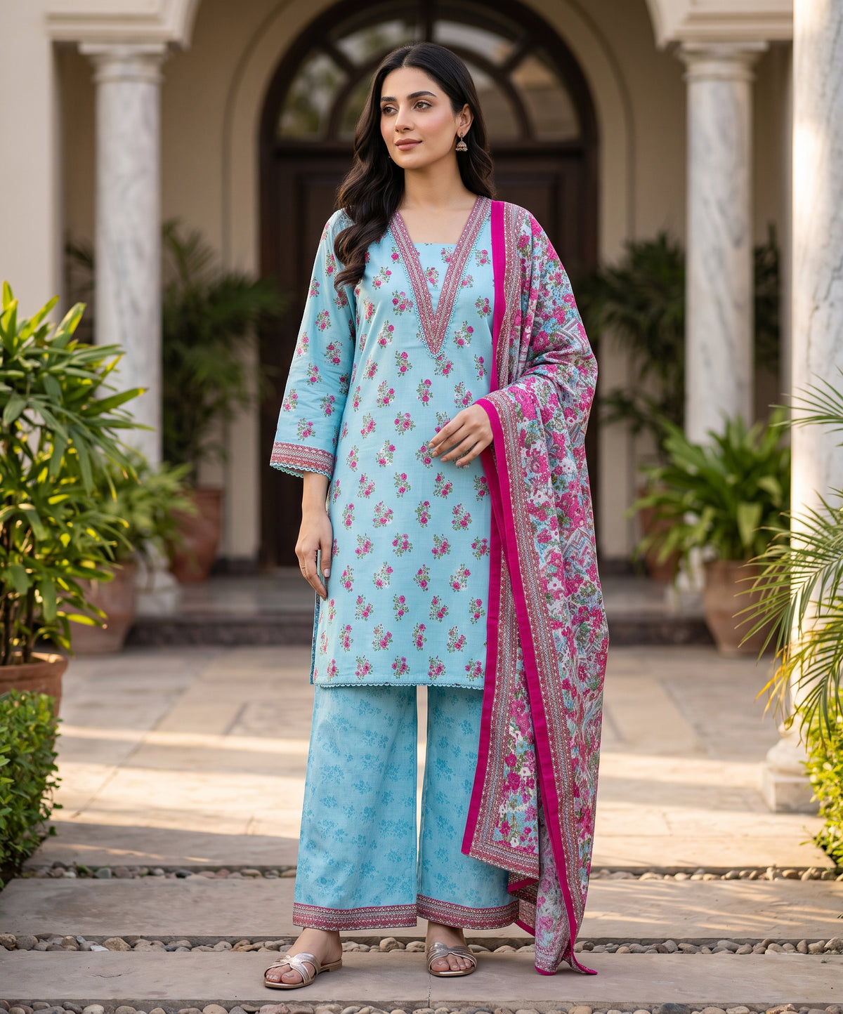 Regalia Premium Printed Stitched Khaddar With Printed Trouser 3PC