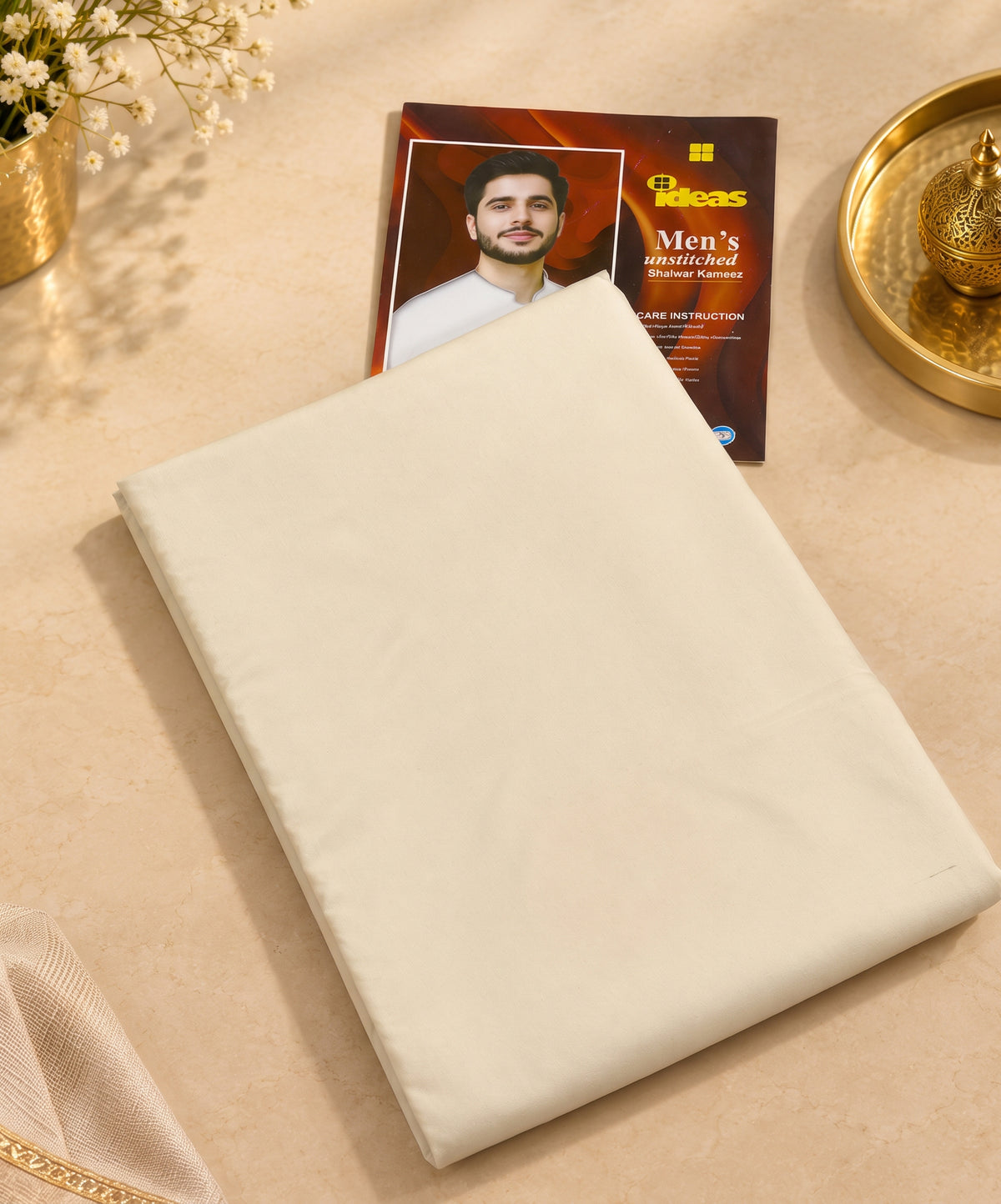 Gul Ahmed Premium Menswear Boski Suit (Cream)