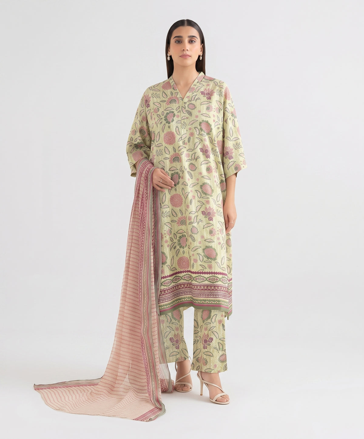 Bareeze Digital Printed Linen 3PC