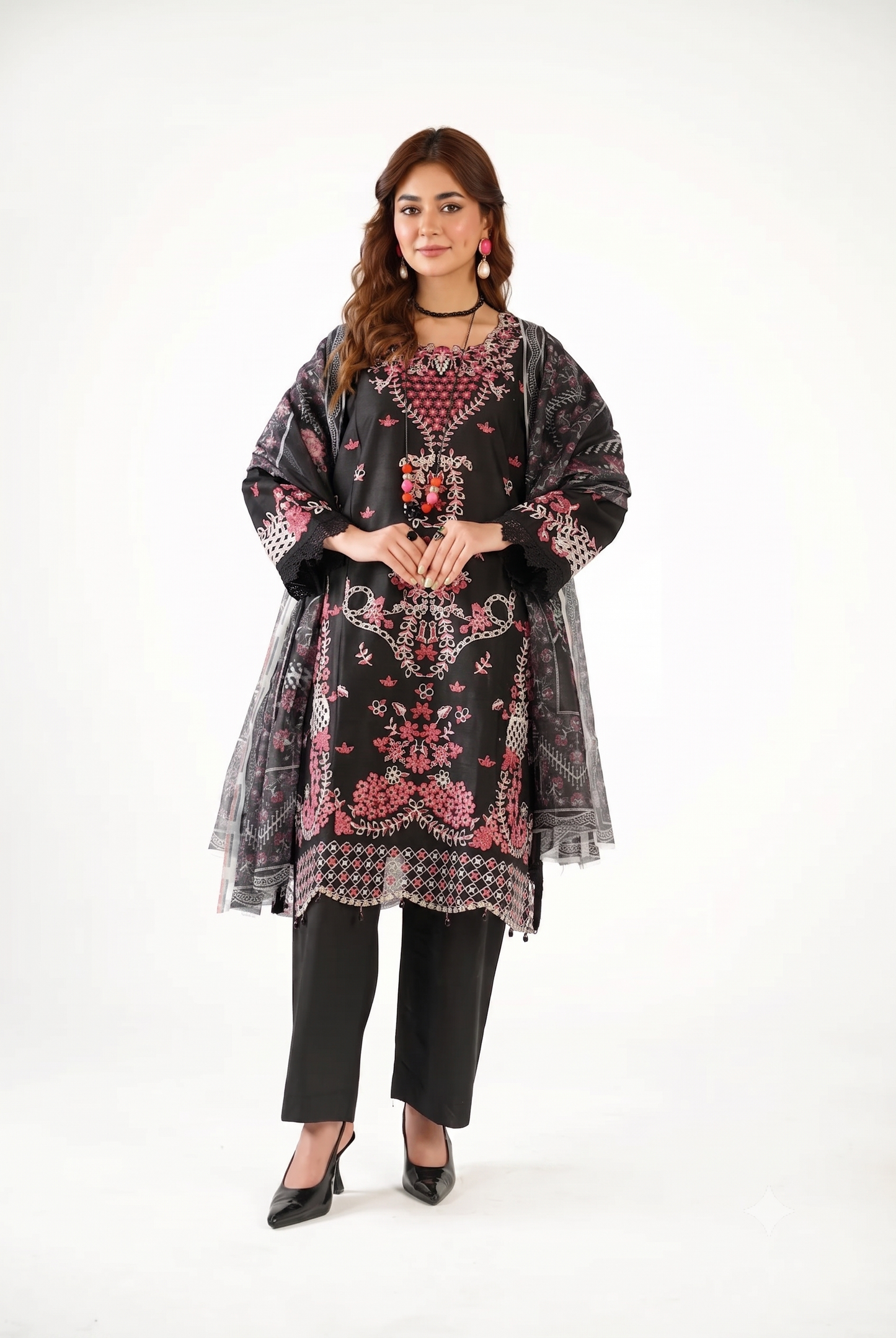 Cross Stitch Fancy Jacquard Cotton Emb 3PC