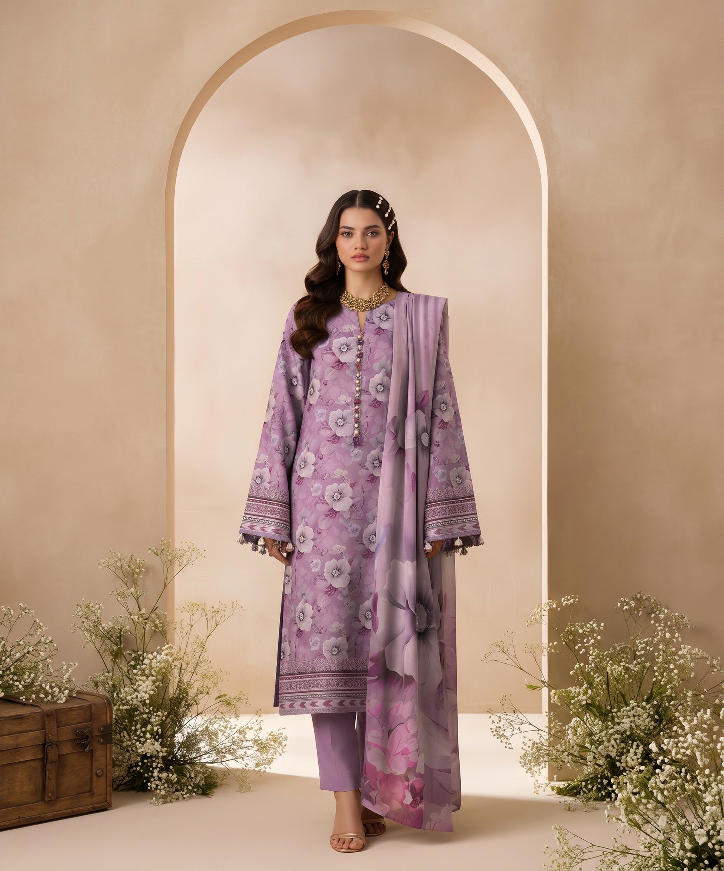 Madham By Lala Digital Printed Airjet Lawn 3PC